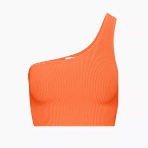 Aritzia Babaton Sculpt Knit One-Shoulder Cropped Tank - Barely Worn
